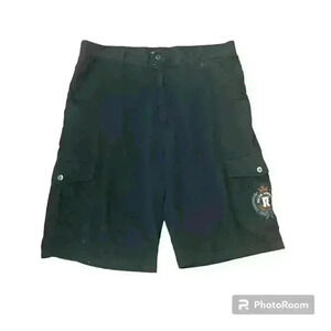 Red Ape Men's Black Cargo Shorts Streetwear Skater Grunge Punk Size 38  i